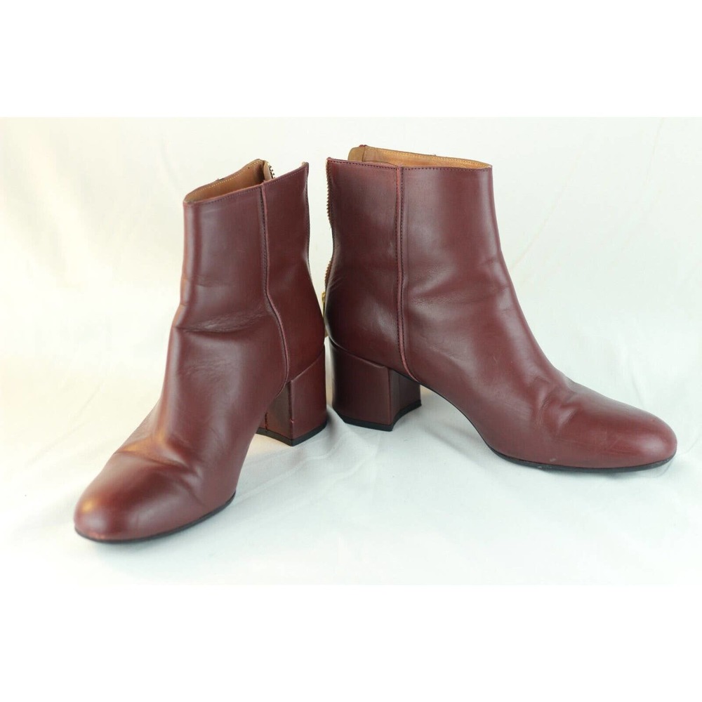ATP Atelier Mei Bordeaux Leather Ankle Boots Size 38/7.5 US